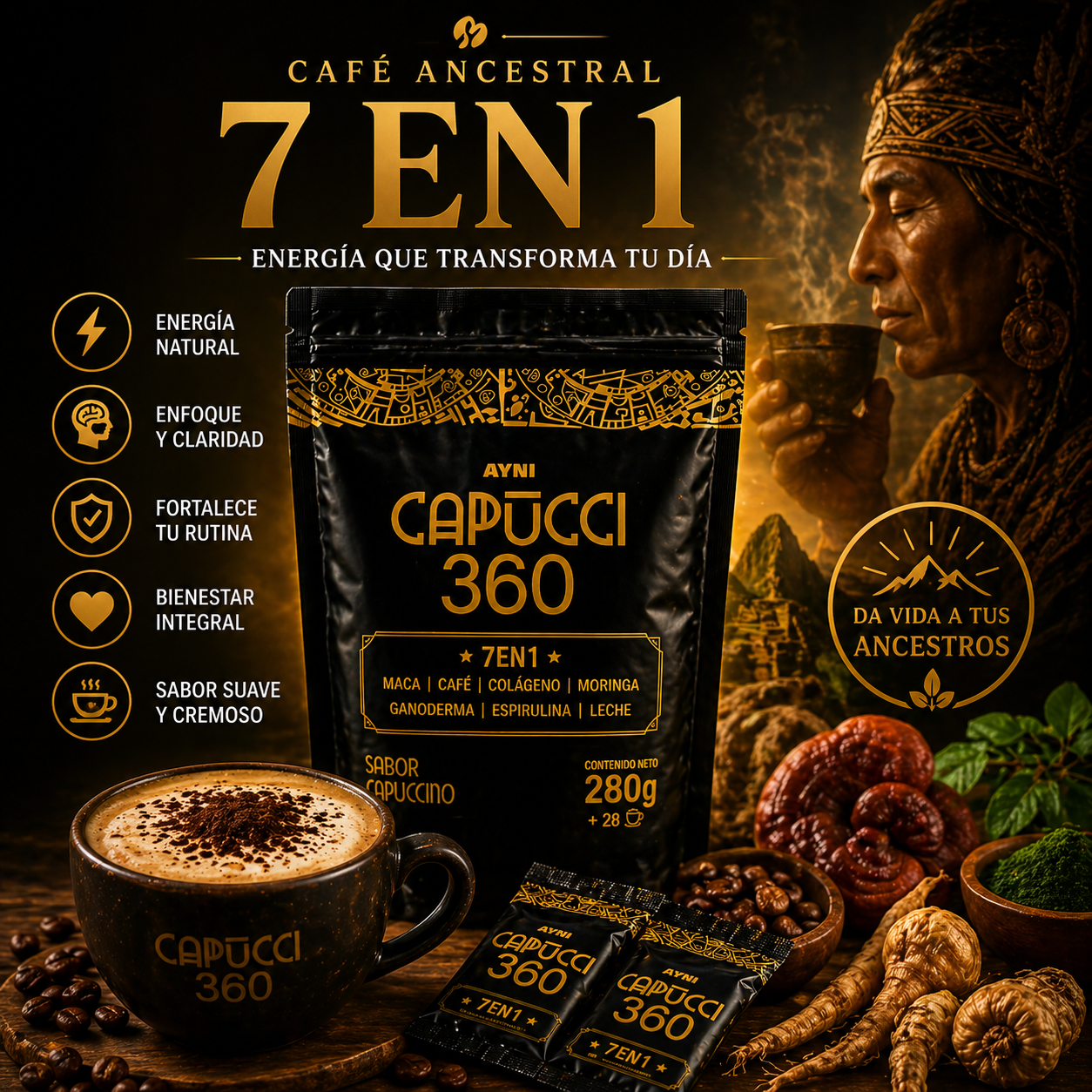 CAPUCCI 360 ANCESTRAL - Café 7 en 1 tipo capuccino